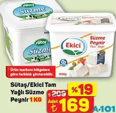SÜTAŞ/EKİCİ TAM YAĞLI SÜZME PEYNİR 1 KG